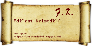 Fürst Kristóf névjegykártya