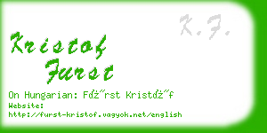 kristof furst business card